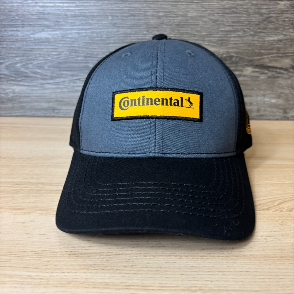 Continental Hat Cap Snap Back Gray Yellow Tires Racing Adjustable‎